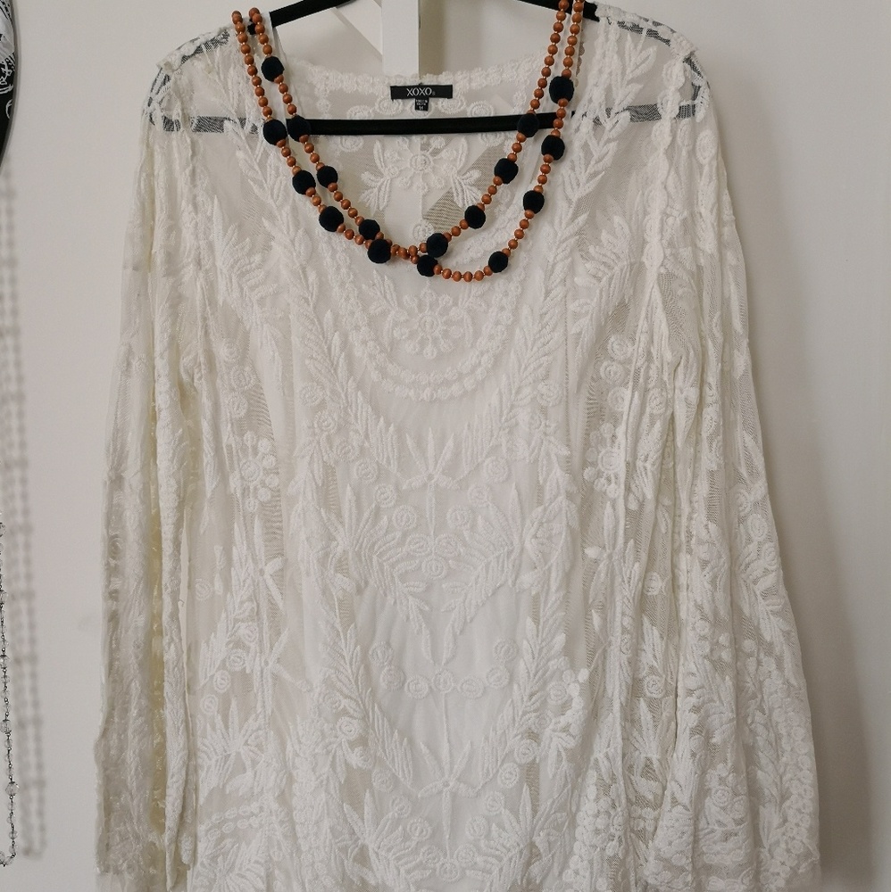 XOXO white lace dress